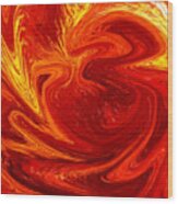 Flaming Vortex Abstract Wood Print