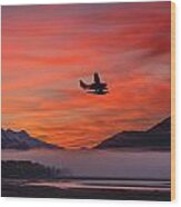 Floatplane Takes Off From Juneau Wood Print