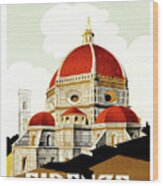 Florence, Italy, Vintage Travel Poster Wood Print