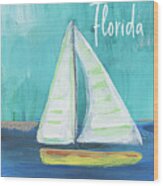 Florida Sailing 2- Art By Linda Woods Wood Print