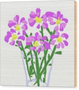 Flowers In A Glass Wood Print