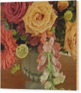 Flowers In Vase Wood Print