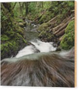 Flowing Downstream Waterfall Art By Kaylyn Franks Wood Print