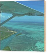 Flying Into Ambergris Caye, Belize Wood Print