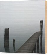 Foggy Dock 50 Wood Print