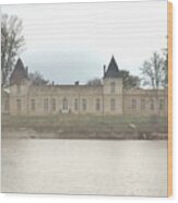 Foggy French Chateau Wood Print