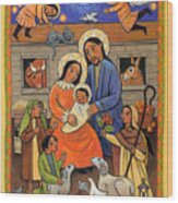 Folk Nativity - Jlfon Wood Print