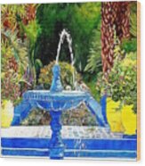 Fontaine - Jardin Majorelle - Marrakech Wood Print