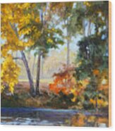Forest Park - Autumn Reflections Wood Print