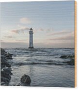 Fort Perch Lighthouse In The Tide Wood Print