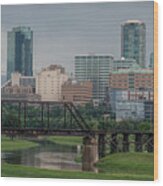 Fort Worth Cloudy Panorama Wood Print