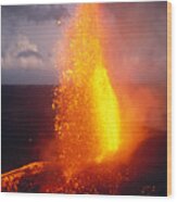 Fountaining Kilauea Wood Print