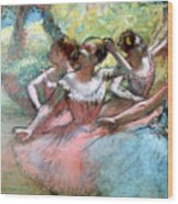Four Ballerinas On The Stage Wood Print