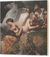 Four Muses And Pegasus Wood Print