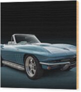 C2 Blue Corvette Wood Print