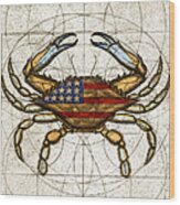 Fourth Of July Crab Wood Print