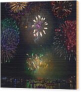 Fourth Of July Fireworks Wood Print