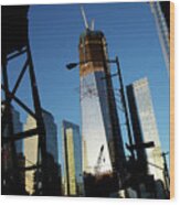 Freedom Tower Under Construction In Nyc Wood Print