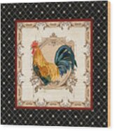 French Country Roosters Quartet 4 Wood Print