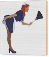 French Maid Wood Print