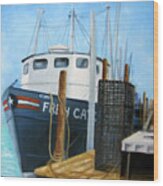 Fresh Catch Fishing Boat Wood Print