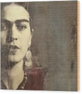 Frida Kahlo - Behind The Painted Smile Wood Print