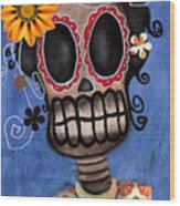 Frida Muerta Wood Print