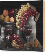 Fruity Wine Still Life Selective Coloring Wood Print