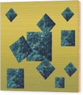 Fuchsite Squares On Gold Wood Print