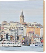 Galata Tower , Istanbul Turkey Wood Print