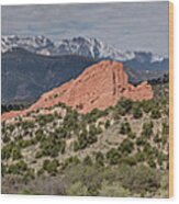 Garden Of The Gods Panorama With Pike's Peak Wood Print