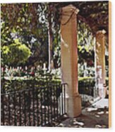 Garden Promenade - San Fernando Mission Wood Print