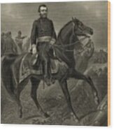 General Grant On Horseback Wood Print