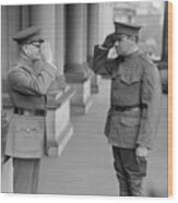 General John Pershing Saluting Babe Ruth Wood Print