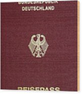 German Passport Cover Wood Print