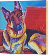 German Shepherd - Zeke Wood Print