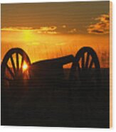 Gettysburg Cannon Sunset Wood Print