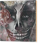 Ghost Skull Wood Print