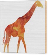 Giraffe Minimalist Painting For Sale Wood Print