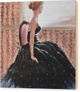 Girl In The Sequin Gown Wood Print