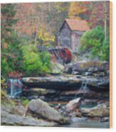Glade Creek Grist Mill Wood Print
