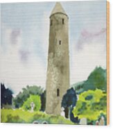 Glendalough Tower Wood Print