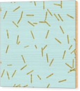 Glitter Confetti On Aqua Gold Pick Up Sticks Pattern Wood Print