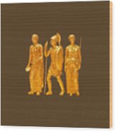Gold Covered Greek Figures Wood Print