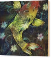 Gold Fish Wood Print