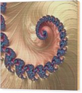 Gold Spiral With Passion Abstract Wood Print