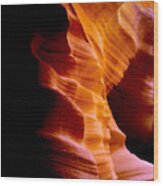 Golden Abyss Of Antelope Canyon Wood Print