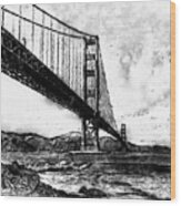 Golden Gate Bridge - Minimal 06 Wood Print