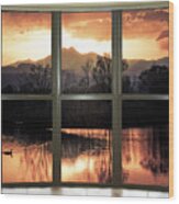 Golden Ponds Bay Window View Wood Print