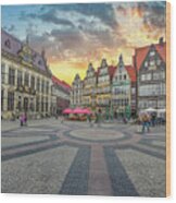 Golden Skies Of Bremen Wood Print